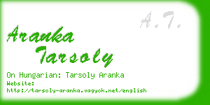aranka tarsoly business card